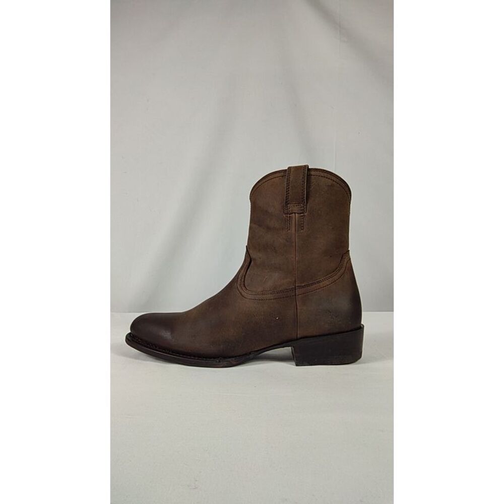 Quince Men Crafted Leather Western Zip Boot Dark Chocolate Shoes 12